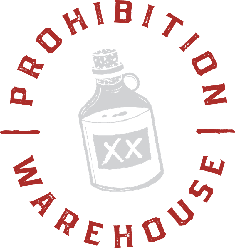 The Prohibition Warehouse moonshine-jug crest